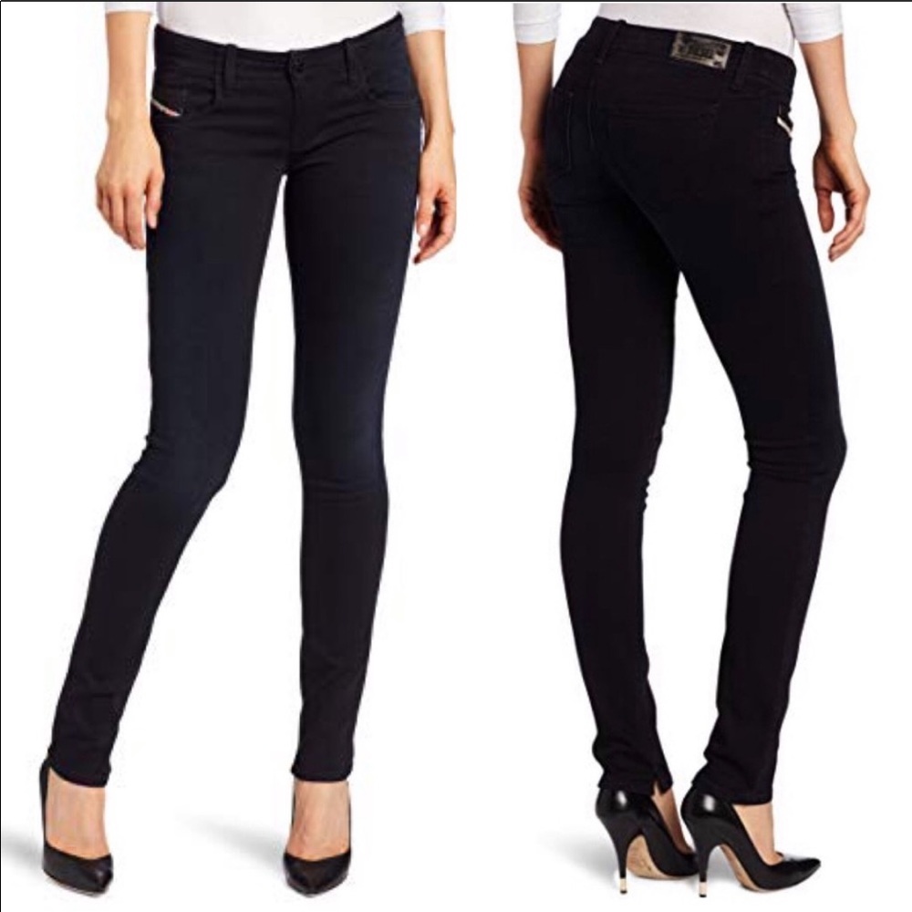 NWT Diesel super slim low waist stretch black jean